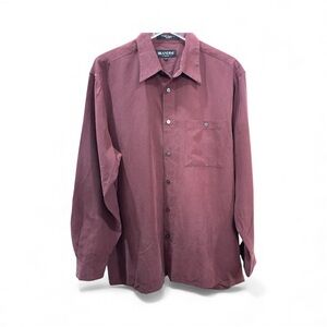 Blaken Men's Casual Maroon Button Down Shirt